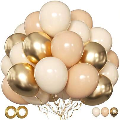 Balloons Beige Cream Gold Apricot Pack Of 62 10 Inch Balloons Ivory White Apricot Champagne Golden Metallic Balloons For Birthday Wedding Engagement Neutral Christening Boho Decoration