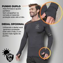 Hash Guard Surf T-Shirt With Thimble And Elastic Waistband In Various Colors - màu đen - Xem 7