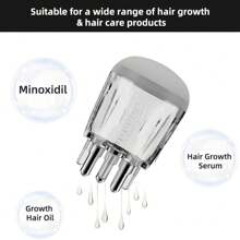 Scalp Applicator Comb,5ML Minoxidil Applicator Tool,Hair Oil Essential Serum Liquid Massager For Hair Growth, Follicle Care Treat Hair Loss Thinning (Transparent)