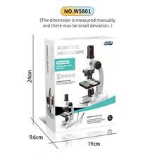 便携式显微镜，带黑色旋钮，包含观察工具包和指南 - 适用于家庭/实验室，教学显微镜 | 时尚设计 | 轻巧便携，男孩女孩生日礼物，圣诞礼物