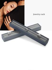 Oirlv 奢华蓝色皮革首饰戒指展示架，戒指收纳托盘，戒指展示支架 - 戒指展示架 - 查看 7