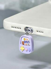 1pc Pink Cartoon Game Console Y2K Style Phone Dust Plug, Suitable For Lightning/Type-C Charging Port Pendant