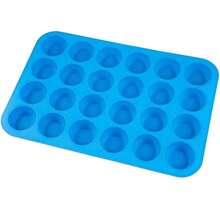 1个迷你硅胶玛芬烤盘，24杯纸杯蛋糕托盘，不粘硅胶烘焙模具，适用于制作纸杯蛋糕和迷你蛋糕 - 紅色 - 查看 14