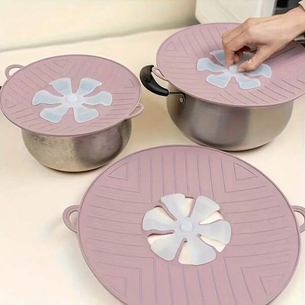 1pc Splash Proof And Anti Boiling Cover - High Temperature Resistant Silicone, A Multifunctional Kitchen Tool Suitable For Pots And Pans, With Steam Vent Design For Boiling Over Protection, Suitable For Home Cooking