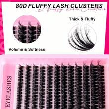 240pcs Fluffy Eyelash Clusters, 30D/40D/50D/80D Individual Lashes, Thick Cluster Eyelash Extensions, D Curl, 9-18mm Fine Cluster Lashes, Suitable For Travel, Daily Wear (Beginner Friendly), Weddings, Dates, Parties, Holidays, Also Great As Christmas/Halloween/Gift Eyelash Set - D - View 8