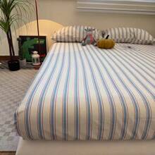 1pc 100% Cotton Bedroom Home Bedsheet, Multi-Size, All Season Use (Pillow Case Not Included)