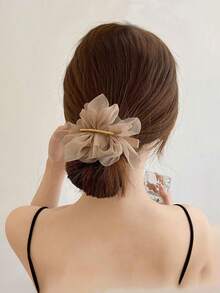 3个法式优雅花朵发夹，柔美花朵发饰，适合马尾辫，高端时尚发夹，爪夹，发爪，发卡，发夹，女士度假装扮，头部配饰，发卡 - 彩色 - 查看 9