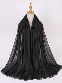 1 chiếc khăn choàng hijab modal dài mềm mại, nhẹ, màu trơn cỡ lớn dành cho nữ, mùa thu/đông - Nhiều màu - Xem 19