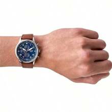 Fossil Fossil Men's Quartz Leather Three-Hand Watch Stainless Steel Case/Scratch Resistant Glass FS5832