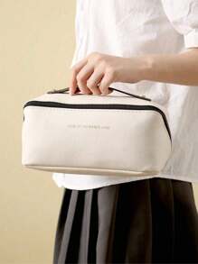 Wodoodporna kosmetyczka z PU, duża pojemność kosmetyczki podróżnej, przenośna torba do przechowywania kosmetyków, kosmetyczka podróżna z uchwytami i przegródkami, odpowiednia do przechowywania kosmetyków, przyborów toaletowych, produktów do pielęgnacji skóry, produktów do higieny osobistej itp., niezbędne rzeczy do szkoły, organizer świąteczny, prezent świąteczny.