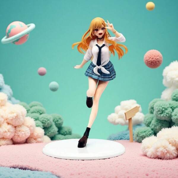 Katzenohren Kurzarm Anime Figur Sammlerstück Modell Figur Geschenk