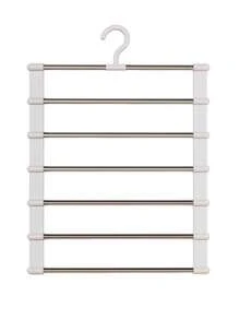 1 pieza Estante multiusos para pantalones - Organizador de armario ahorra espacio, antideslizante para corbatas, bufandas, vaqueros, pantalones, con estructura multinivel resistente, adecuado para todas las estaciones. (Este producto requiere autoensamblaje. Fácil instalación y uso.) - Blanco - Ver 7