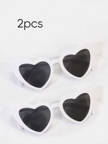 11 件心形镜框眼镜，多巴胺色，男女通用，时尚现代，适合外出、运动、派对、圣诞节、婚礼、生日、新年 - 多色 - 查看 26