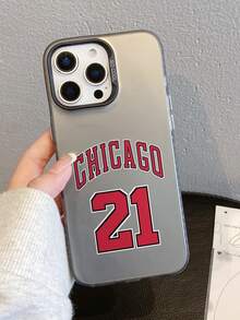 1pc Fashionable Basketball Number 21 Graphic Black Phone Case, IMD Crafted, Compatible With IPhone 17/17 Air/17 Pro/17 Pro Max, 16/16 Plus/16 Pro/16 Pro Max, 15/15 Plus/15 Pro/15 Pro Max, 14/14 Plus/14 Pro/14 Pro Max, 13 Mini/13/13 Pro/13 Pro Max, 12 Mini/12/12 Pro/12 Pro Max, 11/11 Pro Max, X/XS/XR/XS Max, 8, 7 Plus, Shockproof Transparent Soft Back, Great Gift For Classmates