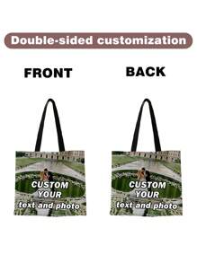 SRH One Customizable Women's Handbag/Canvas Bag With Text/Photo Options. Upload Personalized Photos (Wedding, Partner, Etc.) With Customizable Text, Multiple Fonts, And Colors To Choose From. Create Your Own Unique Canvas Tote Bag.