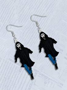 1 对创意尖叫鬼亚克力吊坠耳环 - 采用卡通人物设计，休闲风格，不锈钢挂钩，防过敏，女士珠宝，适合日常佩戴、送礼、万圣节、圣诞节、派对和全年使用，是送给家人和朋友的完美节日和生日礼物 - 彩色 - 查看 6