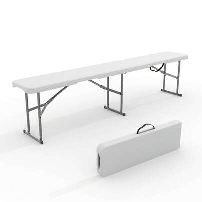 Studyset 6 FT HDPE Folding Bench,Portable Folding Bench,Camping Dining Seat With Metal Frame,Picnic Camping Dining Seat,Garden Soccer Multipurpose Entertaining Activities For In/Outdoor Party Garden Patio