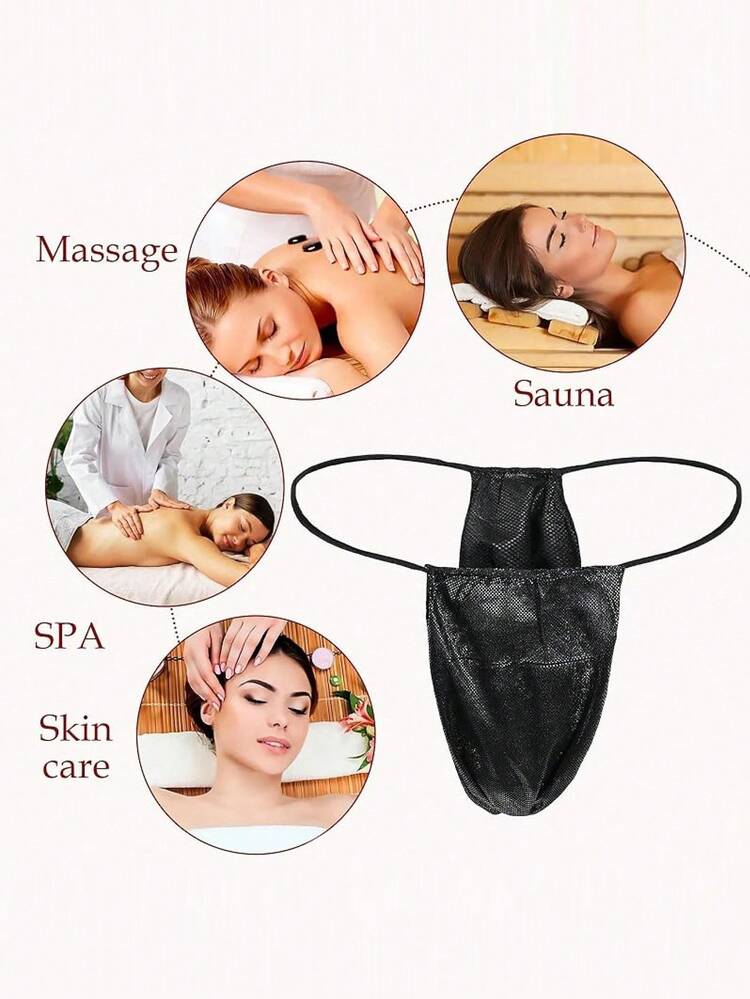 50 件一次性内裤套装，女士一次性内裤 Spa 比基尼丁字裤，免晒喷雾美黑上衣内裤 - 彩色 - 查看 7