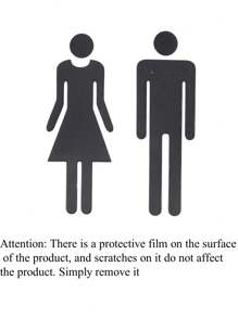 2 件装 WC 墙贴 厕所标志 洗手间盥洗室标牌 牌匾 镜面 男女门标志 招牌海报 墙门装饰配件 最佳礼物