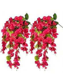 1Pc/2pcs Artificial Hanging Flowers Fake Hanging Plants Faux Silk Hibiscus Long Vines UV Resistant Realistic Flowers For Basket Home Porch Outside Garden Yard Patio