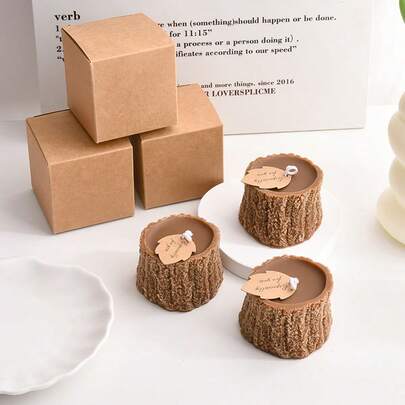 1pc Forest Tree Stump Shaped Scented Candle, Wedding Gift Box Accessory, Holiday Gift, Gift For Friends, Suitable For Home Decor, Room Decor, Bedroom, Bathroom, Living Room, Outdoor Camping, Christmas Gift