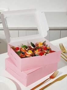 8/4pcs/1pc Cupcake Box With Window, 12 Cup Cake Box, Large Cake Box, Suitable For Birthday, Wedding, Valentine's Day, Gift Packaging Box