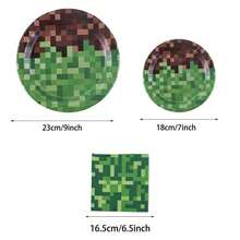 10pcs/20pcs/40pcs/60pcs/Set,Pixel Birthday Party Supplies Pixel Paper Tray Video Game Birthday 9 Inch 7 Inch Paper Tray Tissue Napkins For Birthday Party Decoration - Multicolor - View 3