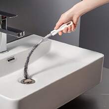 1 件装柔性排水管清洁工具，适用于厨房和浴室的毛发收集器，手动疏通器，塑料水槽过滤器，无需电力，废水管道清洁，轻松清除毛发和碎屑