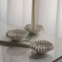 石膏波浪板模具、烛台硅胶模具、树脂波浪收纳盒模具、混凝土烛台制作模具 - 白色 - 查看 6