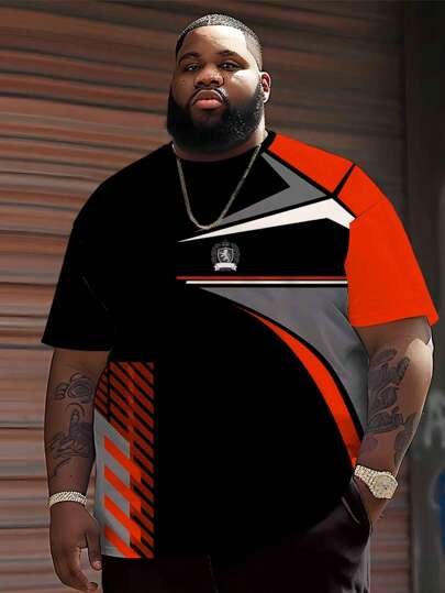 Plus Size Crew Neck Short Sleeve T-Shirt, Quick Dry Breathable, Suitable For Outdoor Exercise, Fitness, Commuting, Business Casual Everyday Wear