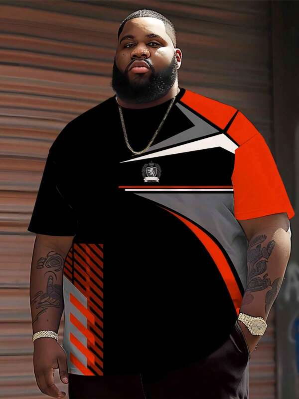 Plus Size Crew Neck Short Sleeve T-Shirt, Quick Dry Breathable, Suitable For Outdoor Exercise, Fitness, Commuting, Business Casual Everyday Wear