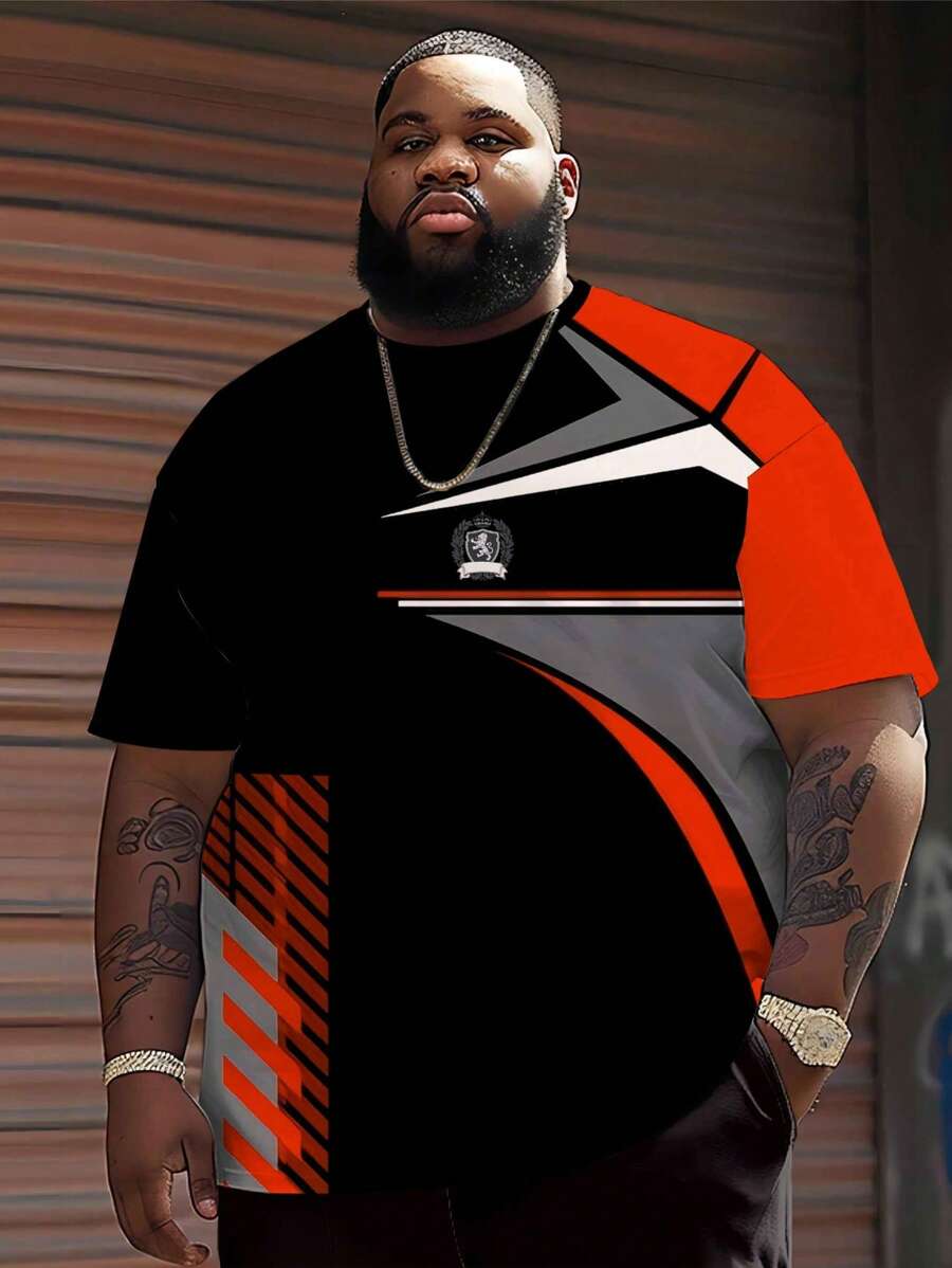 加大码圆领短袖 T 恤，速干透气，适合户外运动、健身、通勤、商务休闲日常穿着