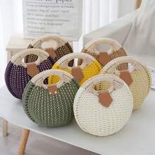 Straw Bag For Women, Straw Bag, Handbag, Elegant White Woven Beach Bag - Perfect For Vacation, Beach Trips, Travel, Leisure Trips, White, One Size - 白色 - 查看 2