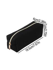 1 Pc Vertical Stripe Solid Color Pencil Case, Portable Stationery Bag, School Supplies For Big Friends And Primary School Student, First Day Of School - Multicolor - View 11