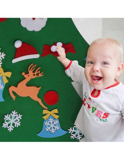 1 pezzo Albero di Natale 3D in feltro fai-da-te per bambini, regalo creativo ed educativo per Natale, compleanni, decorazioni per feste, raduni familiari, celebrazioni di Capodanno