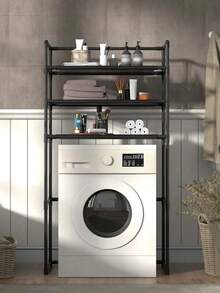 1 Piece Bathroom Storage Rack, Washing Machine Organizer Shelf For Toilet, Waterproof, Rustproof, No Drilling For Home Use, Back To School