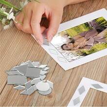 OUTANA 100片工艺镜套装包含三角形、正方形、圆形、水钻形、水滴形、心形等多种形状，可用于家居装饰，适合DIY马赛克创作，可拼贴成壁画、装饰品、房间装饰；也可用于装饰迪斯科球，点亮派对氛围，打造墙面装饰，还可用于厨房、客厅装饰。 - 彩色 - 查看 6