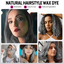 sevich Temporary Hair Color Wax For Men & Women - DIY Styling Wax (Easy Wash Out) | Mix & Create Custom Colors | Perfect For Theme Parties, Cosplay & Daily Fun(Grey) - Gray - 查看 5