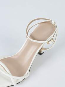 Women's High Heel Sandals Spring/Summer New Style Open Toe Thin Strap Sexy High Heels For Party Evening Wedding 9CM Heel Height Ankle Strap Women's High Heel Sandals (Random Asymmetric Pattern On Upper) - White - View 9