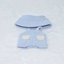 1pc 17cm Plush Doll Outfit With Hat, Suspender Pants, Doll Figurine, Bucket Hat Doll Accessory - Multicolor - View 6