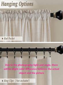 1 pieza de Cortina de mezcla de lino de estilo japonés de color natural, que filtra la luz y bloquea algo de luz. Proporciona un buen plisado y realza el espacio de vida. Fácil instalación, adecuada para dormitorio, sala de estar, lavandería, patio y habitación infantil para la mayoría de la decoración del hogar.