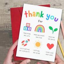 1pc Charming Teacher Thank You Card, Teacher Appreciation Gift: Unique Educator Thank You Card, ...Ladies And Gentlemen - Birthday, Small Business And Special Occasions, Gifts, Graduation, Teacher Appreciation Gifts, Thank You Cards - Multicolor - View 8