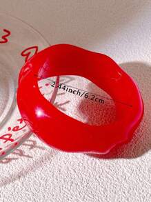 1pc Oversized Red Fashionable Bracelet, Suitable For Women's Daily Wear And Gift (Size Deviation 3mm/0.11 Is Normal)