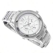 Fossil Stella Sport Elegant Women's Quartz Stainless Steel Watch ES5108, Round Silver Dial With Day Display, Casual Wristwatch For Daily Clothing Decor, Birthday Gift For Her - Silver - View 5