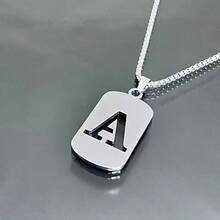 26 Letter Necklace Personalized Gift Titanium Steel Necklace Non-Fading Unisex Ins Sweater Chain Couple Sweatshirt Collarbone Chain Accessories - D - 查看 8