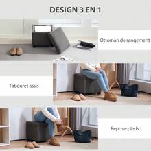 Banc de rangement extérieur - Gris - Voir 8