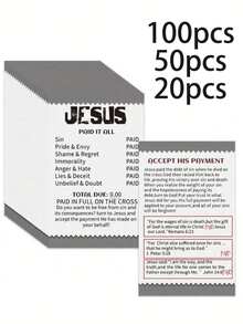 100 piezas/50 piezas/20 piezas Folletos del Evangelio, Tarjetas de Redención, Tarjetas de Oración de Bolsillo, Marcadores de Libros con Escrituras Inspiradoras Cristianas, Adecuados como Regalos Cristianos para Mujeres, Hombres, Marcadores de Libros con Versículos Bíblicos, Regalos Cristianos (Jesús lo dio todo), Regalos para Amigos, Familia, Navidad y Acción de Gracias
