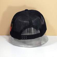 Unisex Fashionable Versatile Trucker Hat, Couple Baseball Cap, Men's Visor Hat, Women's Contrast Color Black Cap - 黑色 - 查看 2