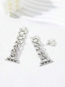 1 条中性 表带，时尚钢表带兼容 38mm/40mm/41mm/42mm/44mm/45mm/46mm/49mm，兼容 Series Ultra/SE/10/9/8/7/6/5/4/3/2/1 - 銀色 - 查看 5