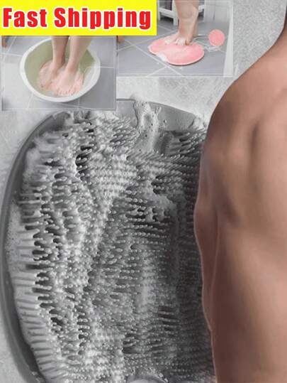 Silicone Foot Wash Massage Pad, For Shower, Exfoliating, Cleaning Feet, Scrubbing And Back Washing Multi-Functional Slouchy Back Rubbing Massage Bath Brush Non-Slip Mat Suction Cup Foot Rubbing Mat Bathroom Foot Washing And Rubbing Mat The Material Tends To Be On The Harder Side.